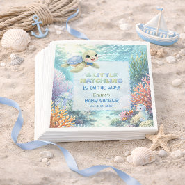 Little Hatchling Sea Turtle Ocean Baby Shower Pappersservett