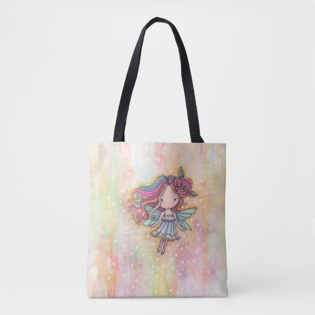 Little Heart Fae Fairy Flytande med Hearts Tygkasse (Framsida)