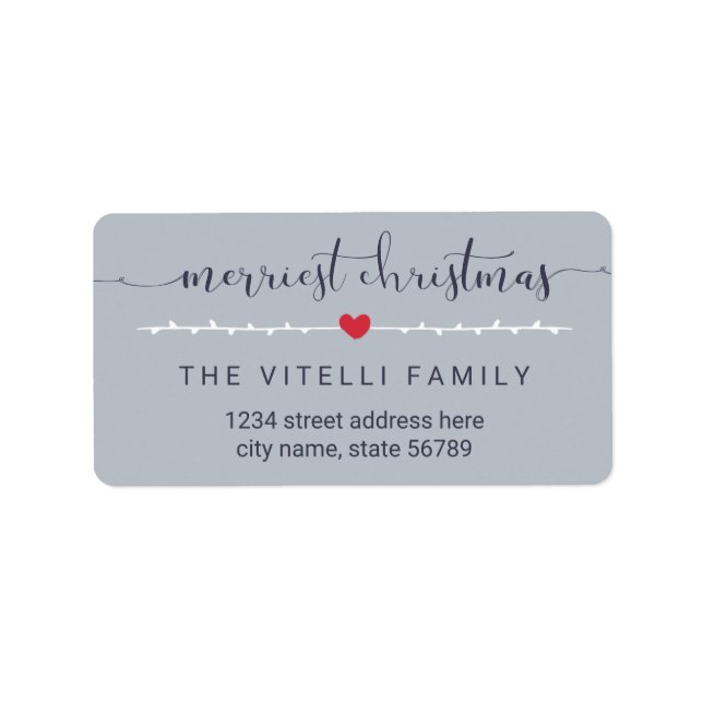 Little Heart Merriest-Adressetiketter Adressetikett (Framsidan)