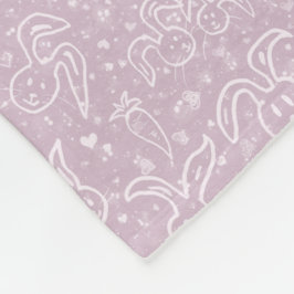 Little Hearts and Bunnies - transparent mönster. Fleecefilt