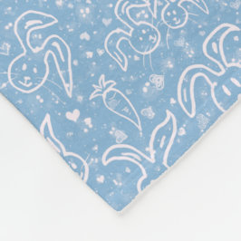 Little Hearts and Bunnies - transparent mönster. Fleecefilt