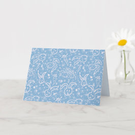 Little Hearts and Bunnies - transparent mönster. Kort