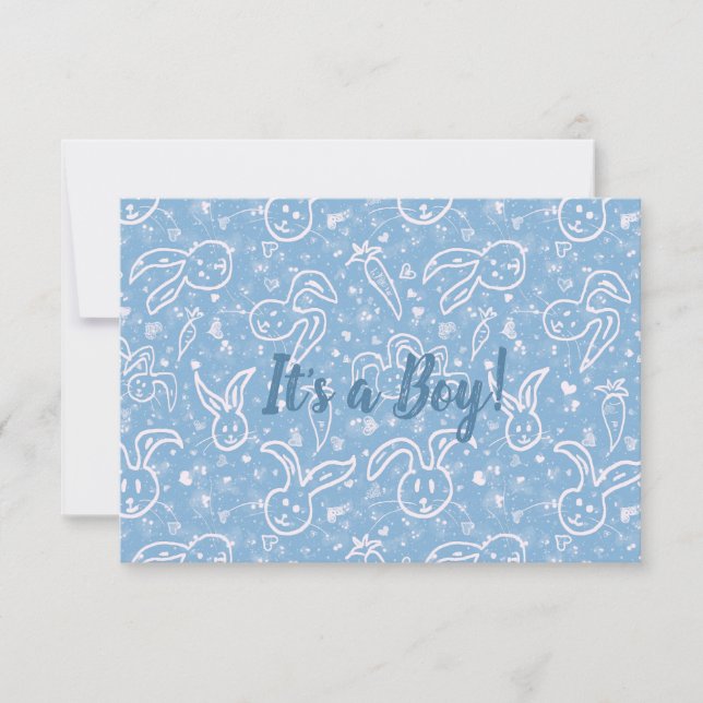 Little Hearts and Bunnies - transparent mönster. Meddelande (Framsida)