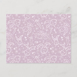 Little Hearts and Bunnies - transparent mönster. Vykort