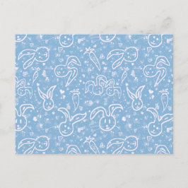 Little Hearts and Bunnies - transparent mönster. Vykort