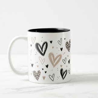 Little Hearts - Elegante Herztasse Två-Tonad Mugg