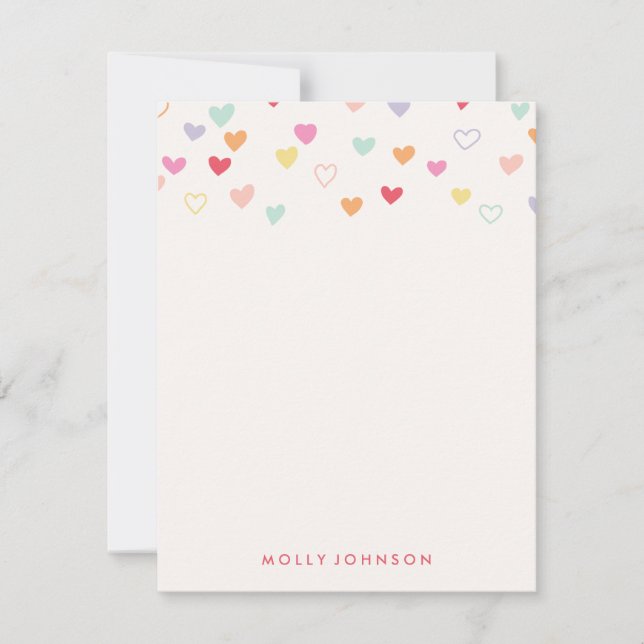 Little Hearts Stationery - jordgubbe Anteckningskort (Framsida)