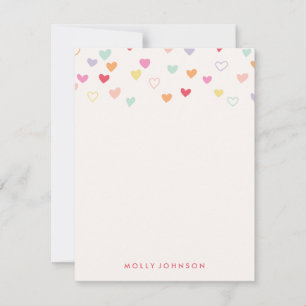 Little Hearts Stationery - jordgubbe Anteckningskort
