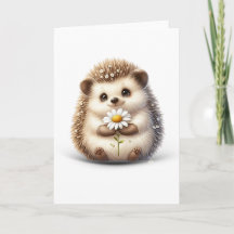 Little Hedgehog med Daisy Blank Nature Hälsning