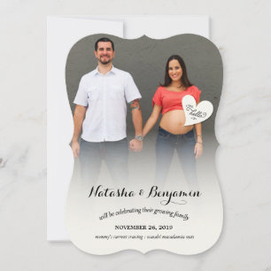 Little Hej Heart Gender Neutral Photo Gravid Meddelande