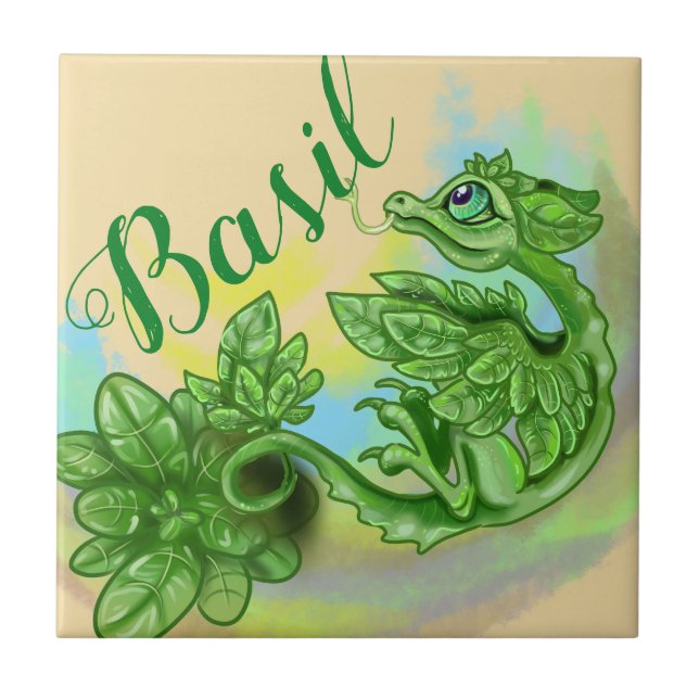Little Herb Garden Dragon~Basil Kakelplatta (Framsidan)