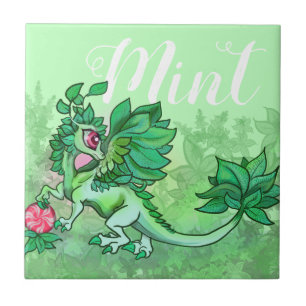 Little Herb Garden Dragon~Mint Kakelplatta