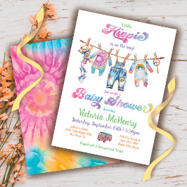 Little Hippie Tye Dye Clothesline Baby Shower Inbjudningar