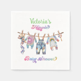 Little Hippie Tye Dye Clothesline Baby Shower Pappersservett