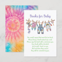 Little Hippie Tye Dye Clothesline Bokar för Baby Inbjudningar