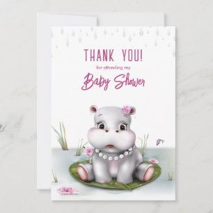 Little Hippo Girl Baby Shower Tack Kort
