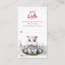 Little Hippo River Äventyr Girl Baby Shower Tilläggskort