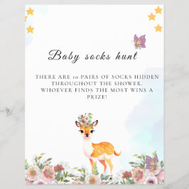 Little hjort, Big Joy Rosa-blomman Baby Shower-tem Reklamblad