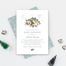 Little Hjort Blue and Grönt Woodland Baby Shower