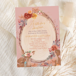 Little Hjort Girl Woodland Animal Baby Shower Inbjudningar