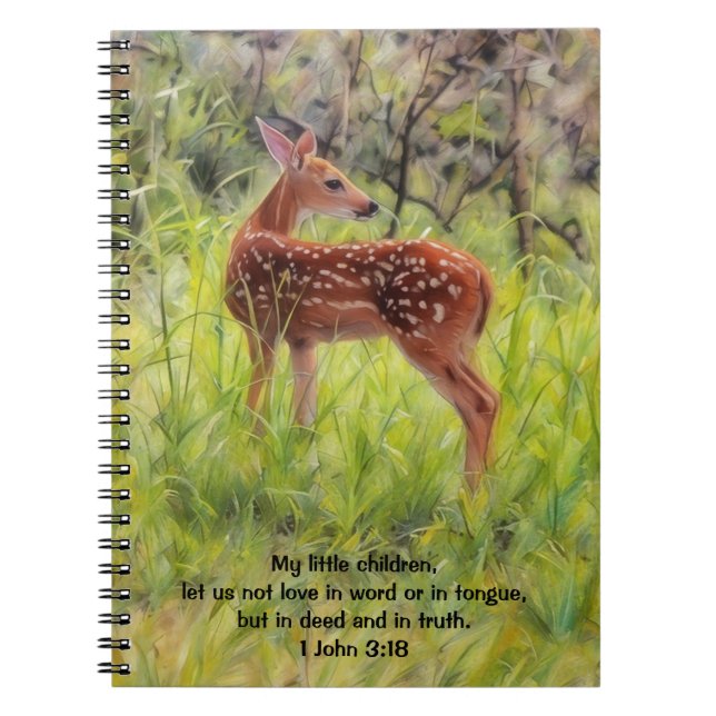 Little Hjort Natature Art Bible Verse Prayer Journ Anteckningsbok (Framsidan)