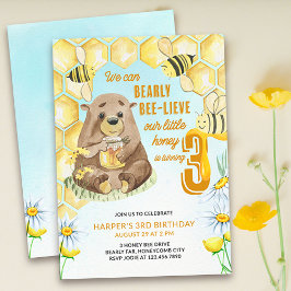 Little honey Barly Bee lieve 3rd Birthday Bee Inbjudningar