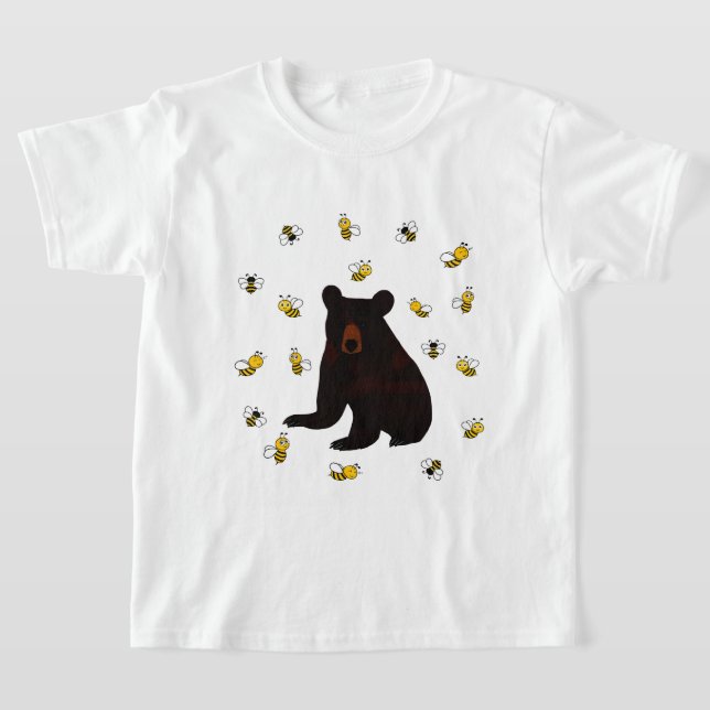 Little honey Bee Bear T Shirt (Laydown)