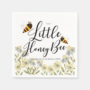 Little honey Bee Daisy Girl Birthday Pappersservett