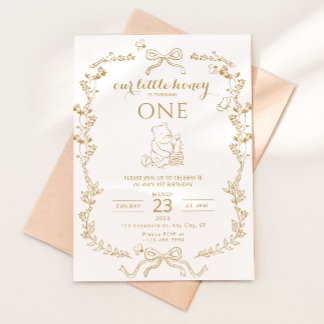 Little Honey Bee First Birthday Invitation Inbjudningar