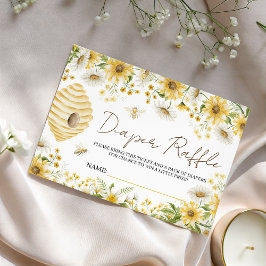 Little Honey Bee Floral Diaper Raffle Card Tilläggskort