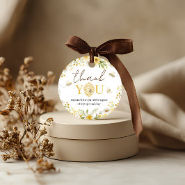 Little Honey Bee Floral Favor Tags Gåvor Etiketter