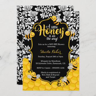 Little honey - Bee Thame Baby Shower-inbjudan Inbjudningar