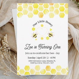 Little Honey Invitation Kids 1st Birthday Card Inbjudningar