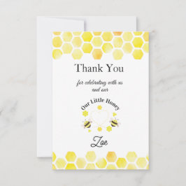 Little Honey Thank You Card Kids 1st Birthday Tack Kort