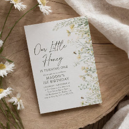 Little honey WildblomBee Birthday Inbjudningar