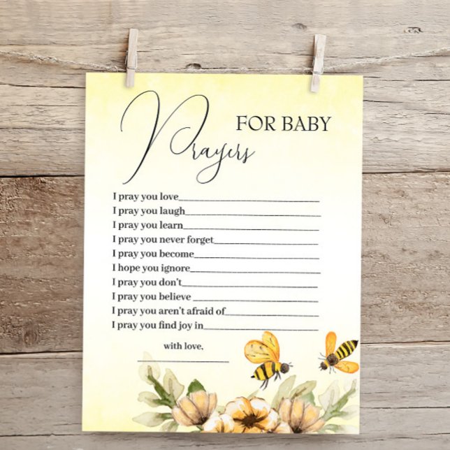 Little Honungsbi Prayers for Baby Shower Card (Skapare uppladdad)