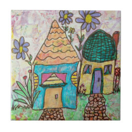 Little House Big Flowers Kakelplatta
