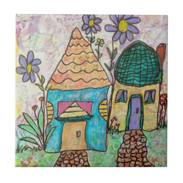Little House Big Flowers Kakelplatta (Framsidan)