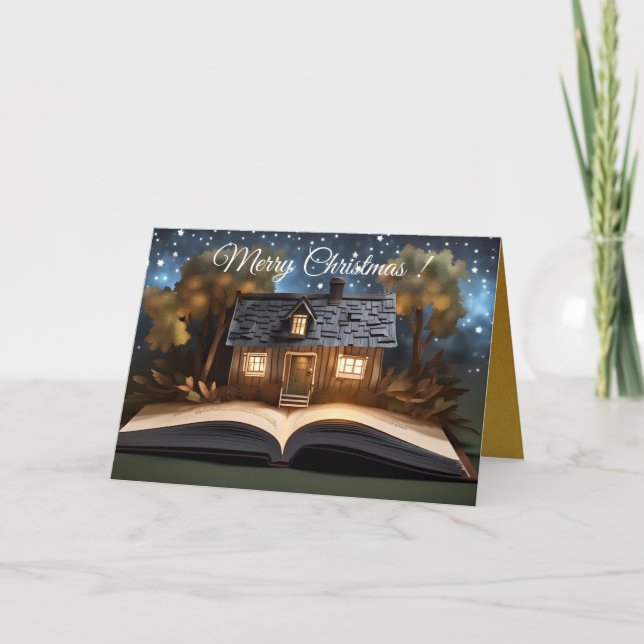 Little House med Fairy Tale Bok jul GC Kort (Framsida)