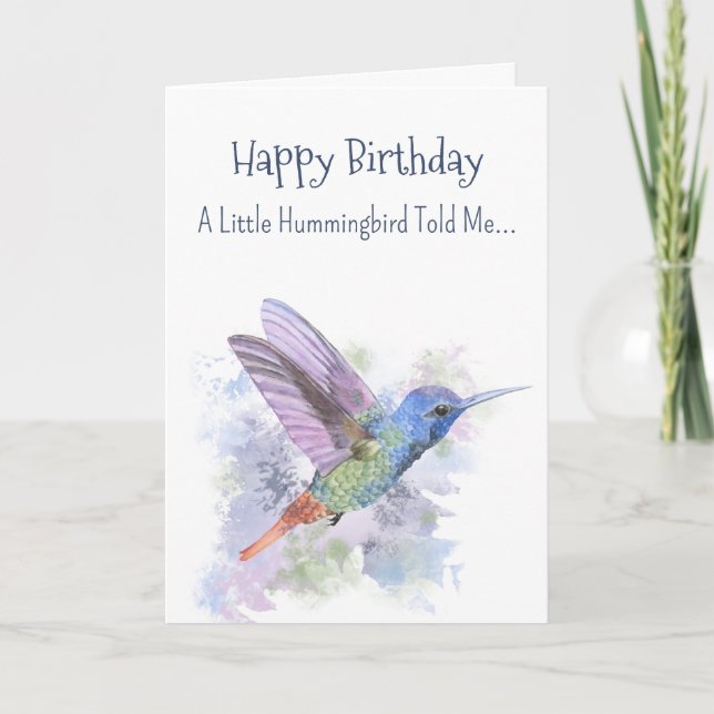 Little Hummingbird Personality Roligt Birthday Kort (Framsida)