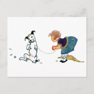 Little Hund Dancing Jig for Girl Vykort
