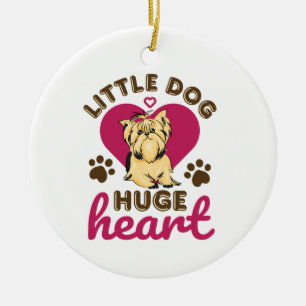 Little Hund Huge Heart Yorkshire Terrier Yorkie Julgransprydnad Keramik