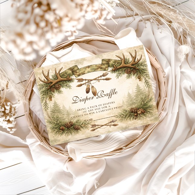 Little Hunter Antler Woodland Diapper Raffle Tilläggskort (Skapare uppladdad)