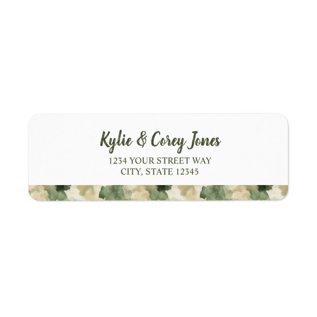 Little Hunter Duck Hunting Camo Boy Baby Shower Returadress Etikett (Framsidan)