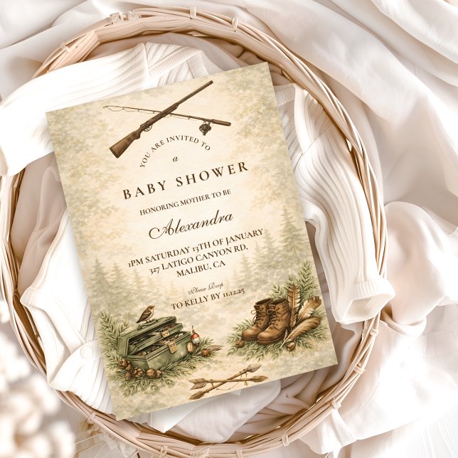 Little Hunter Woodland Adventure Baby Shower Inbjudningar (Skapare uppladdad)