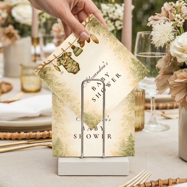 Little Hunter Woodland Baby Shower Pappersservett (Skapare uppladdad)