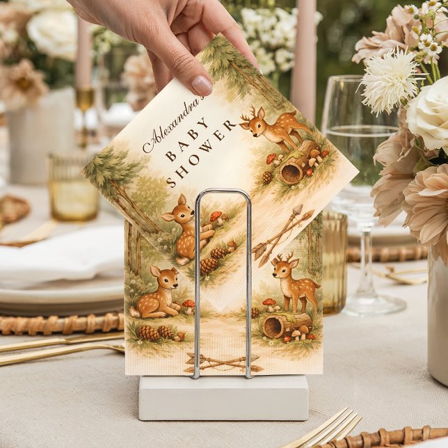 Little Hunter Woodland Deer Baby Shower Pappersservett (Skapare uppladdad)