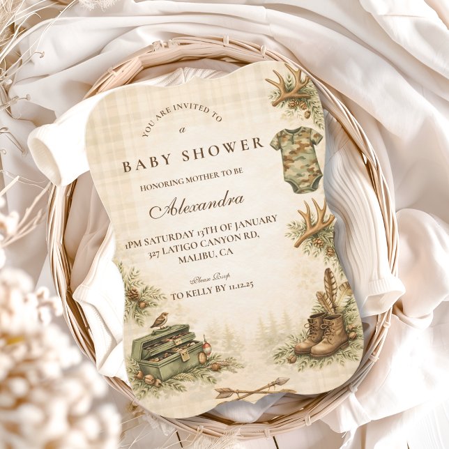Little Hunter Woodland Keepsake Baby Shower Inbjudningar (Skapare uppladdad)
