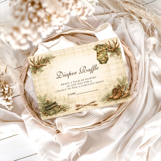 Little Hunter Woodland Keepsake Diapper Raffle Tilläggskort (Skapare uppladdad)