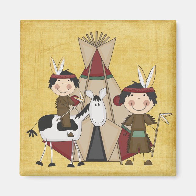 Little Indians Teepee Horse Fridge Magnet (Framsidan)